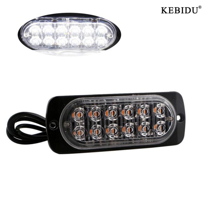12 LEDs Car Strobe Warning Light Grill Flashing Breakdown Emergency ...