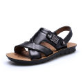 Men Sandals Summer Breathable Leisure Sandals Shoes Mens Lightweight Leather Flip Flops Comfortable Non-slip Beach Shoes X.