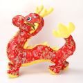 Stuffed Toys Year of the Dragon mascot plush toy satin chinese dragon ornament annual party gift dragon doll rag doll. 