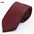 Black & Red Embroidery Floral Men Neck Tie. 