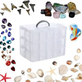 Arts, Crafts and Jewelry Organizer Stackable 3-Tier Clear Plastic Organizer with 30 Adjustable Compartments.