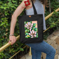 SamiaCrafts Versatile Canvas Tote Bag with Zipper for Women – Perfect for University, College, and Everyday Use.
