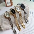 Women Quartz Watch Luxury Oval Shaped Fashion Mini Case Small Roman Numeral Dial Female Full Metal Band Watches Niche Wristwatch.