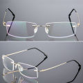 Rimless Myopia Glasses Prescription -0.5 to -8.0 Women Men Metal Frame Blue Ray Proof Chameleon Lenses For Shortsighted F085.