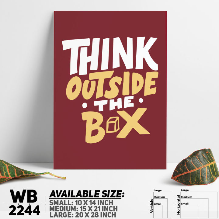 Think Outside The Box - Motivational Wall Canvas Wall Decoration Poster ...