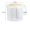 2.5l Baking Measuring Cup Transparent e Scale Mixing Bowl With Lid Kitchen Tools capacity:2500ml.