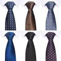 Tie For Men Gravatas Wholesale Brown Woven 7.5 cm Silk Necktie Wedding Accessories Fit Group Office. 