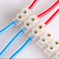 Electrical Screw Terminal Block Dual Row Strip Fixed Wiring Board Wire Connectors 600V 15A Box Connecter Cable Contacts 3/4/5/8p. 