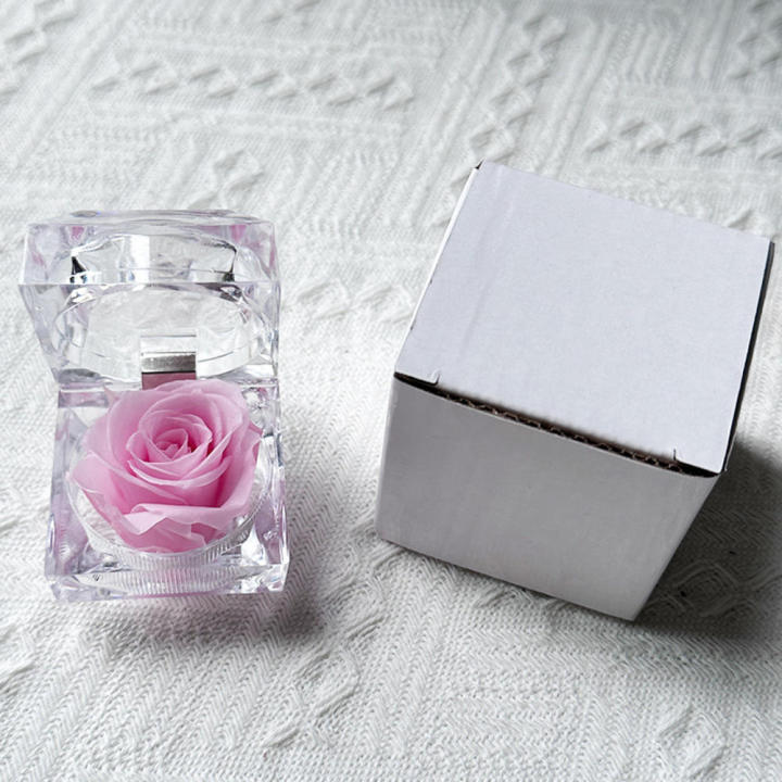 Glass dome Eternal preserved rose Long-lasting Handcrafted Luxury packaging flower Preserved Rose-shaped Valentine's Flower for Home decor Wedding decoration Gift for girlfriend/wife Suitable for any