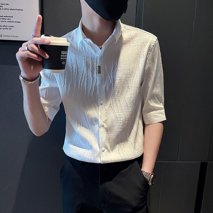 2022%20Spring%20Casual%20Shirt%20Men%20Half%20Sleeve%20Slim%20Fit%20Business%20Formal%20Dress%20Shirts%20Social%20Party%20Nightclub%20Stripe%20Tuxedo%20Men%20Clothing%20-%20Image%207