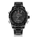 Naviforce NF9024 Stainless Steel Dual Display Quartz Watch - Black and White. 