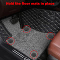 4PCS/Set Universal Car Pad Double Layer Fixing Clip Detachable Black Foot Cushion Fixed Buckle Fastener Auto Interior Accessories.