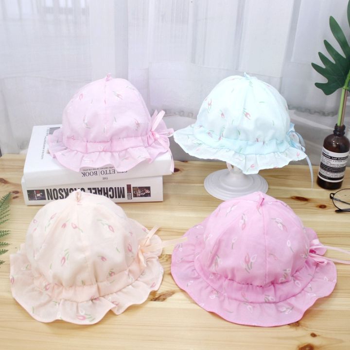 Summer Children Hats Cotton Cartoon Bucket Cap for Boys Printing Floral Baby Girls Sun Hat Flower Kids Bonnet Fisherman's Hat