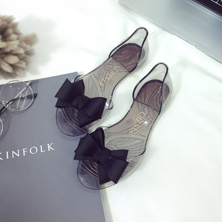 Cross-border%20Korean%20version%20of%20beach%20bow%20plastic%20transparent%20spiral%20fashion%20sandals,%20women's%20shoes,%20flat%20jelly%20shoes,%20fish%20toe%20shoes%20-%20Image%204