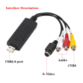 USB Video Capture Card, Audio Video Converter Grabber for to USB Convert Mini DV VCR Hi8 DVD to Digital Easy Install Easy to Use. 