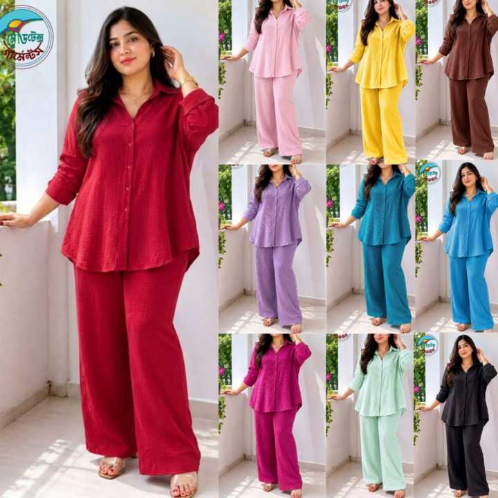 Women's Korean Style Oversized Shirt & Pant Set