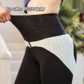 Shark pants women wear spring and autumn thin colorful high-waisted herringbone belly and hip lift, cross-waist yoga Barbie leggings. 