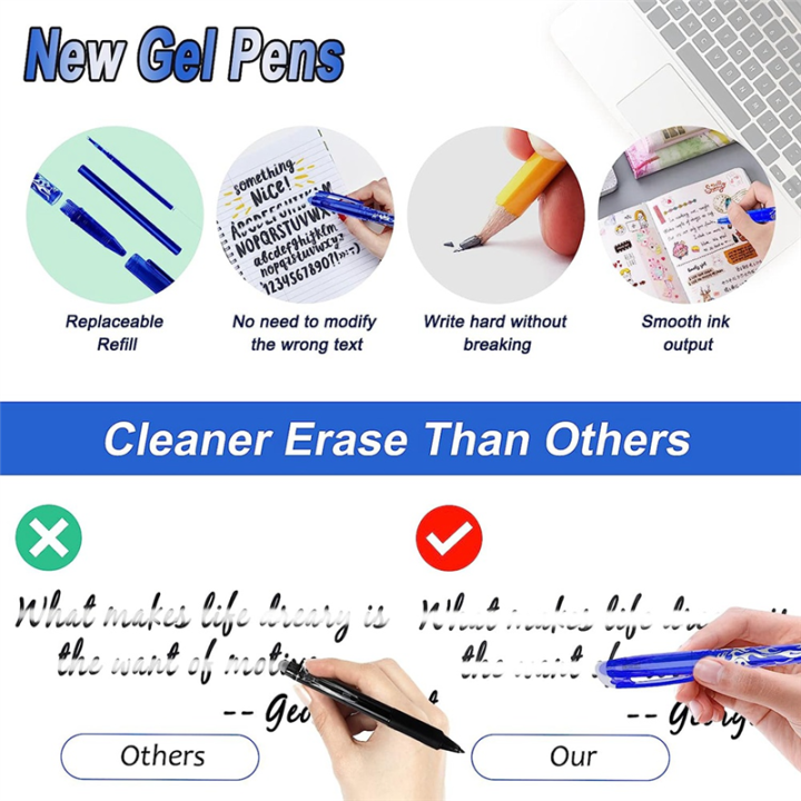 Erasable%20Ballpoint%20Pen%2012%20Pcs%20Blue%20Eraser%20Pen%200.5mm%20Refillable%20Eraser%20Pen%20Durable%20in%20Use%20-%20Image%202