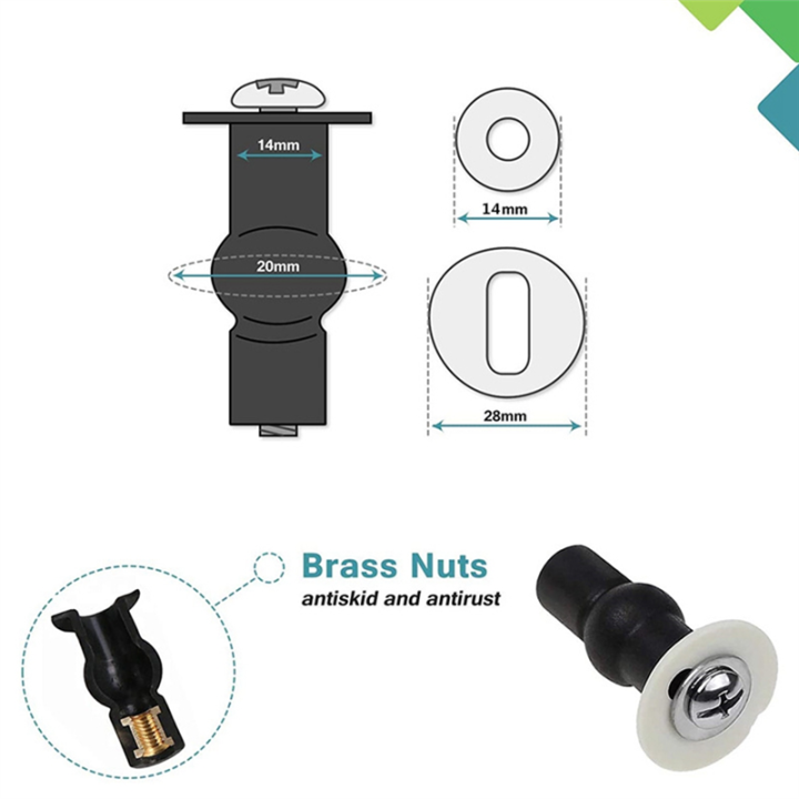 ICQURBT%206X%20Toilet%20Seat%20Screws,Universal%20Expanding%20Rubber%20Screw%20Top%20Fixing%20Hinges%20Fitting%20WC%20Blind%20Hole%20Plastic%20Washers%20Nut%20-%20Image%208