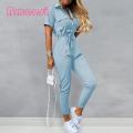 Trousers Jumpsuit Short Sleeve Daily Women Pants Jumpsuit.
