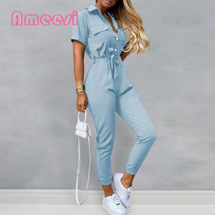 Trousers%20Jumpsuit%20Short%20Sleeve%20Daily%20Women%20Pants%20Jumpsuit%20-%20Image%204