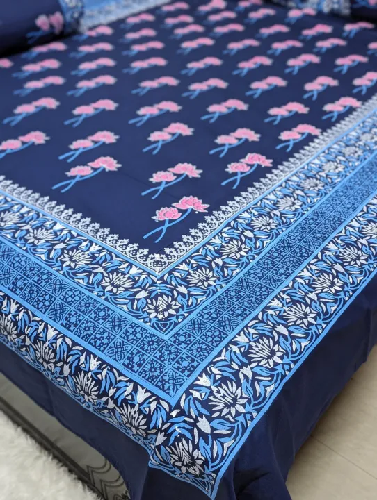 Soft%20Twill%20Cotton%20Hand%20Block%20King%20Size%20Bedsheet%20-%20Image%203