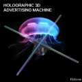 3D LED Holographic Projector Advertising Fan WiFi 720 LED APP Holographic Hologram Commercial Light Wall Mounted with Spare Parts Accessories EU Plug. 