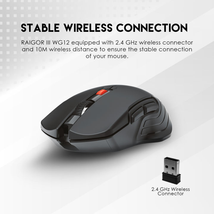 FANTECH%20RAIGOR%20III%20WG12%20Stable%202.4Ghz%20Connection%20Wireless%20Mouse%202000%20DPI%20Pixart%20Sensor%20Ambidextrous%20Design%20Portable%20Mice%20For%20Laptop%20PC%20Computer%20Gaming%20Gamer%20-%20Image%203