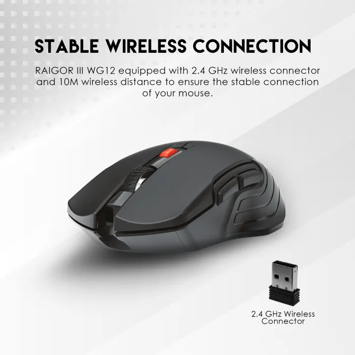 FANTECH%20RAIGOR%20III%20WG12%20Stable%202.4Ghz%20Connection%20Wireless%20Mouse%202000%20DPI%20Pixart%20Sensor%20Ambidextrous%20Design%20Portable%20Mice%20For%20Laptop%20PC%20Computer%20Gaming%20Gamer%20-%20Image%205