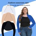 Women Plain Shrug Raglan Sleeves Cardigan UV Arm Sleeves Anti-sunburn Sleeve Cropped Cape Ladies Top Cycling Driving Arm Cover.