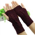 Women’s Knitted Fingerless Winter Gloves, Long Stretchy Mittens for Warmth and Comfort.