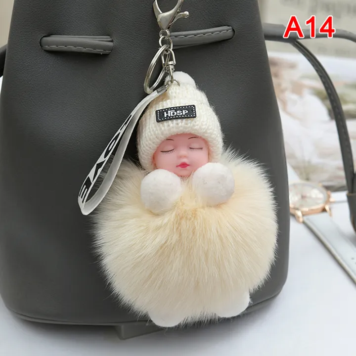 Pompom%20Sleeping%20Baby%20Keychain%20Cute%20Fluffy%20Plush%20Doll%20Keychains%20-%20Image%206
