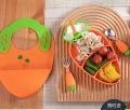 【NEW】 Children Silicone Dinner Pate Carrot Bowl Stainless Steel Fork Spoon Tableware Set Baby Food Supplementary Meal Plate Baby Stuff. 