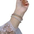 Ancient style Internet celebrity lychee jelly jingle bracelet a pair of imitation chalcedony ice black chicken jade agate step by step bracelet girl. 