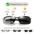 Fashion Polarized Photochromic Sunglasses Men Driving Transition Lens Sunglasses For Cycling. 