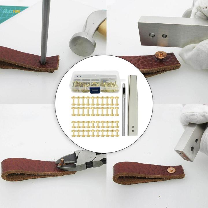 Leather Rivet Copper Rivets with Setting Tool Metal Studs Leather ...