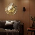 Islamic Quartz Acrylic Wall Clock Pendulum Muslim Living Room Decoration Art Indoor Wall Clock Pendant(Rose Gold).
