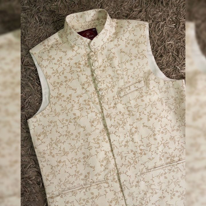 Printed golden koti for men print brand Nehru jacket for men Waist