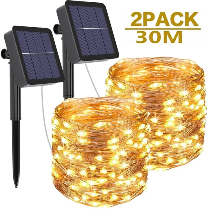 Outdoor%20Solar%20String%20Lights%201/2%20Pack%20Waterproof%20Solar%20Powered%20Fairy%20Lights%208%20Modes%20Solar%20Copper%20Wire%20Fairy%20Lights%20for%20Xmas%20Patio--1Pack-Purple--USB-3M%2030LED%20-%20Image%203