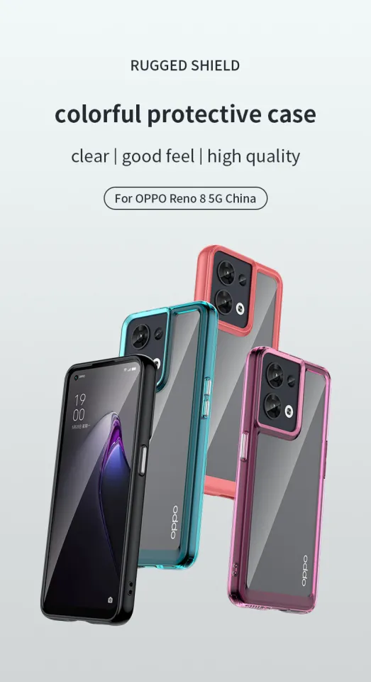 Cover Sfumata Per Oppo Reno8 5G - Custodia In Silicone TPU Morbido Rosa Viola, Antiurto E Anti Graffio - 2