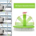 Extendable Floor Scrubber Triangle Sponge Telescopic Glass Wiper Long Brush Handle Floor Bathroom Bathtub Tile Cleaning Tool.