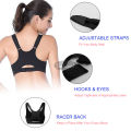 EsoGoal Women Sports Bra F-ront Zipper C-losure P-rofessional A-nti V-ibration Padded S-hockproof with Removable Pads for W-orkout Running G-ym E-xercise. 