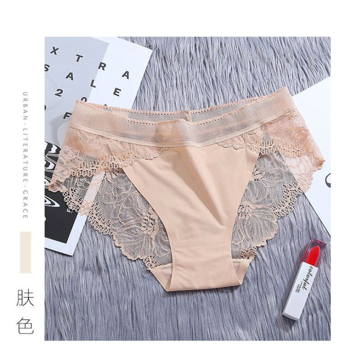 lace%20seamless%20women's%20underwear%20mid-waist%20breathable%20hip-lifting%20hollow%20women's%20briefs%20large%20version%20-%20Image%206