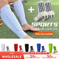 2 Pairs Set Men Grip Soccer Socks and Knee Pads Calf Sleeves Adult Youth Non Slip Leg Shin Guards for Basketball Football Sports. 