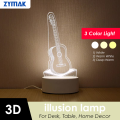 Night Light 3D illusion lamp light for home decoration interior design table lamp desk lamp led 3DL-GTR Guitar Showpiece Birthday Gift For Musician. 