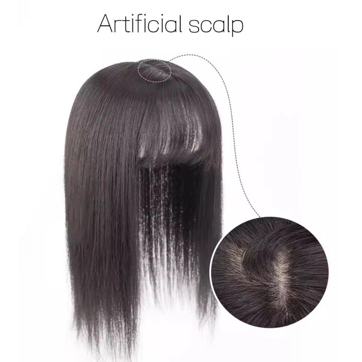 Synthetic%20Hair%20Toppers%20Women%20Topper%209*12cm%20Natural%20Straight%20Hair%20Clip%20In%20Wigs%20For%20Women%20Hairpiece%20With%20bangs%20-%20Image%206