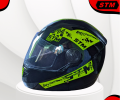 STM Stylish Full Face Motorcycle Helmet with Retro Graphic Design - L Size. 