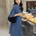 Large Size Loose Dress Summer Thin Denim Dress Mid-Length Korean Style Hong Kong Style High-End Pregnancy Can Also Be Worn.