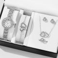 Fashion Crystal Quartz Alloy Wristwatch Set for Women - 6PCS Luxury Casual Watches, Ideal Gift Relogio Femenino.