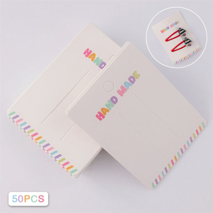 50PCS Hairpin Packaging Cards Necklace Display Cards With Bags Jewelry Display Cards Self-Seal Bags Paper Label Tags Luyo